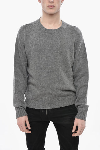 Cashmere-Blend Crewneck Sweater CURVED LOGO