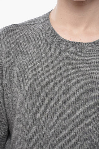 Cashmere-Blend Crewneck Sweater CURVED LOGO