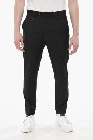 MOSCOVA 4-Taschen-Hose aus Wollmix mit Aufschlägen