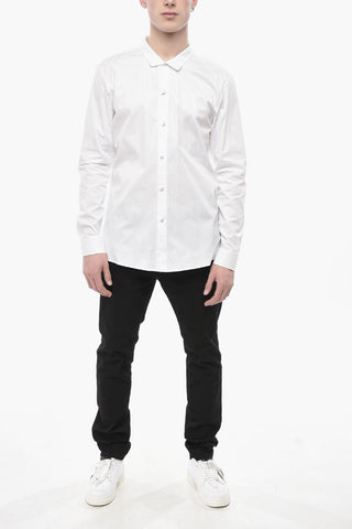 코튼 포플린 셔츠 새틴 단추