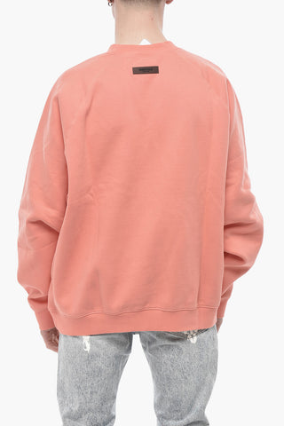 ESSENTIALS Crewneck Cotton Fleece With Tone-on-Tone Logo