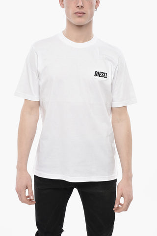Cotton Crewneck T-Shirt T-JUST-SMALL With Embroidered Logo