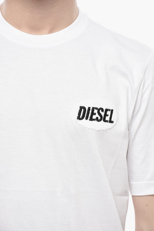 Cotton Crewneck T-Shirt T-JUST-SMALL With Embroidered Logo