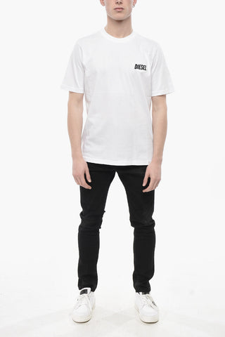 Cotton Crewneck T-Shirt T-JUST-SMALL With Embroidered Logo