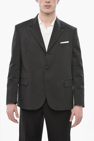 Cotton-Blend Jacket with Double Vents and Classic Notch Lapel