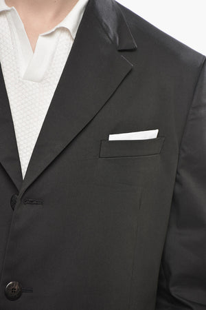 Cotton-Blend Jacket with Double Vents and Classic Notch Lapel