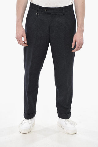 Cotton-Blend 4-Pocket Trousers With Turn-Ups And Front Pleat