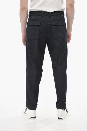 4-Taschenhose Aus Baumwollmischung Mit Umschlag Und Vorderer Bundfalte