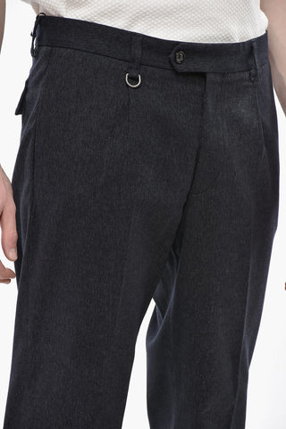 Cotton-Blend 4-Pocket Trousers With Turn-Ups And Front Pleat