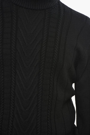 Solid Virgin Wool Mock Neck Sweater