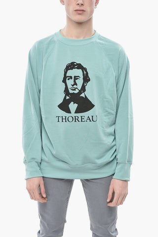 Rundhals-Sweatshirt THOREAU in Uni mit Frontprint