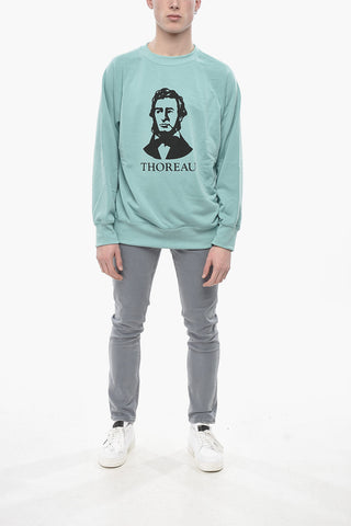 Rundhals-Sweatshirt THOREAU in Uni mit Frontprint