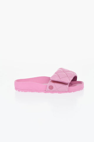 Gesteppte Leder-Slides SYLT Mit Gummisohle