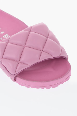 Gesteppte Leder-Slides SYLT Mit Gummisohle