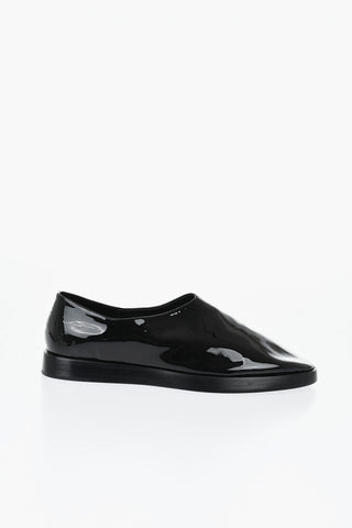 Mules in Vernice con Suola in Cuoio