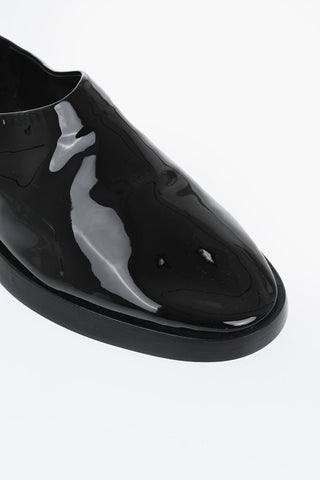 Mules in Vernice con Suola in Cuoio