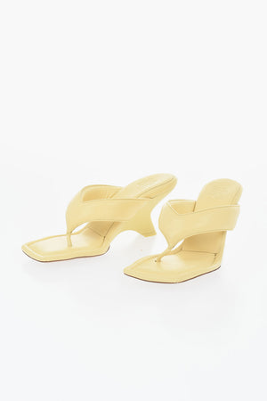 Leder-Zehentrenner mit 8-cm-Keilabsatz