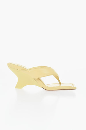 Leder-Zehentrenner mit 8-cm-Keilabsatz