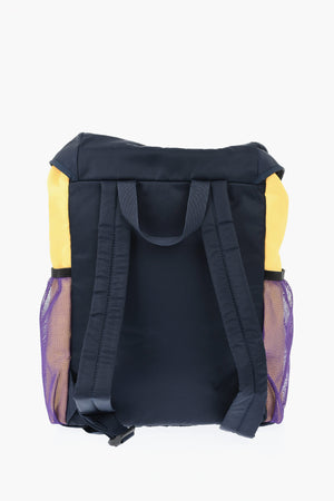 Color Block Nylon Backpack with Printed Logo