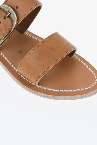 가죽 플랫 샌들 CARCASO 더블 버클