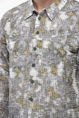Honeycomb Cotton Shirt DISTORTED HEAT with Double Pocket