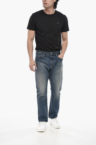 Jeans Regular Fit Con Bottone Logato 19cm