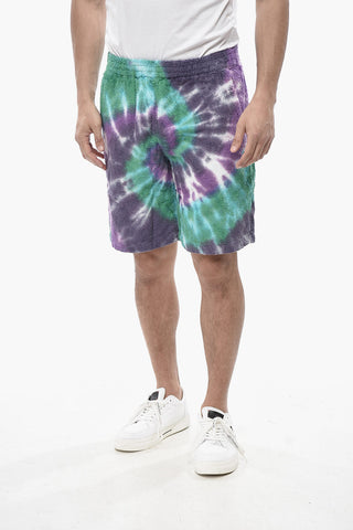 Shorts Aus Frottée-Baumwolle Mit Tie-Dye-Effekt