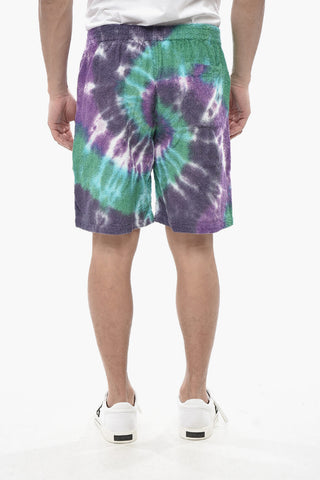 Shorts Aus Frottée-Baumwolle Mit Tie-Dye-Effekt