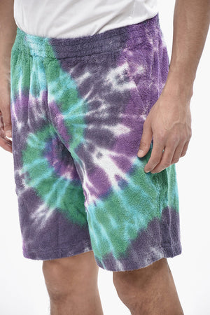 Shorts Aus Frottée-Baumwolle Mit Tie-Dye-Effekt