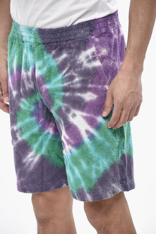 Shorts Aus Frottée-Baumwolle Mit Tie-Dye-Effekt