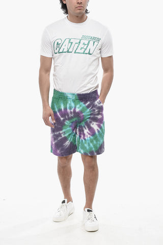 Shorts Aus Frottée-Baumwolle Mit Tie-Dye-Effekt
