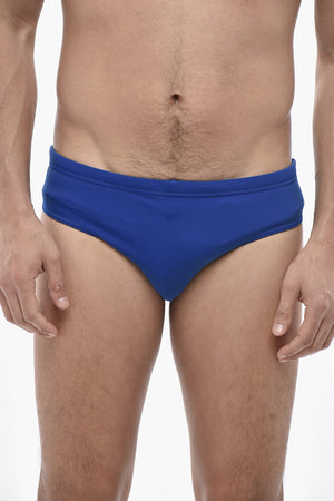 Stretch Nylon Swim Brief With Contrast Logo