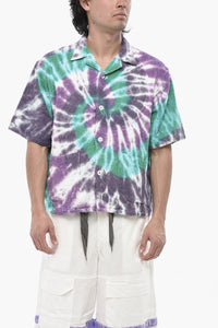 Terry Cotton Overshirt With Tie-Dye Effect