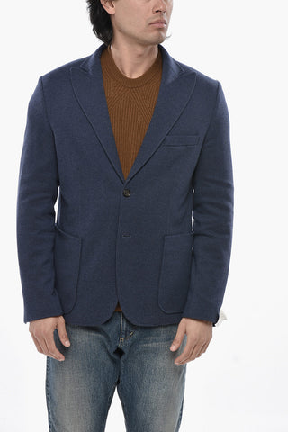 Ungefütterter Zweiknopf-Blazer mit spitzem Revers