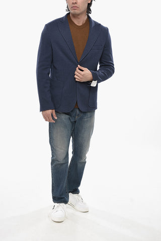 Ungefütterter Zweiknopf-Blazer mit spitzem Revers