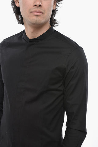 Stretch Cotton Shirt with Korean Collar