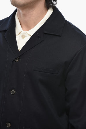 Blazer in Misto Cotone Twill con Tasche ad Aletta