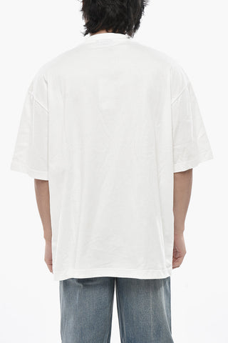 Baumwoll-T-Shirt Mit Rundhalsausschnitt Und Seitlichem Logo