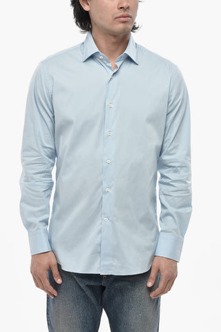 Cotton-Blend Shirt with French Collar