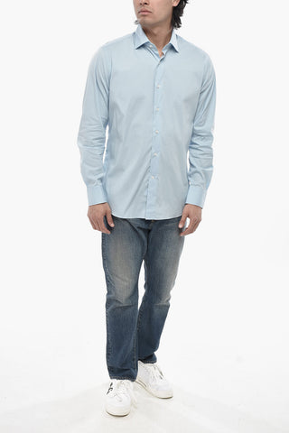 Cotton-Blend Shirt with French Collar