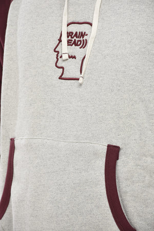 Zweifarbiger Hoodie Aus Angerauter Baumwolle Mit Erhabenem Logo