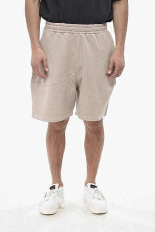 Shorts aus angerauter Baumwolle mit besticktem Logo