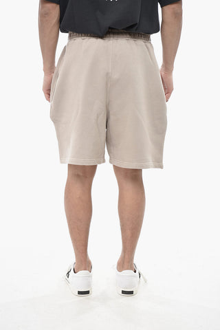Shorts aus angerauter Baumwolle mit besticktem Logo