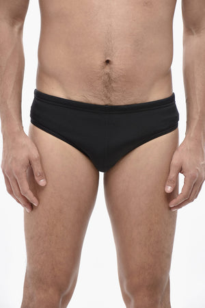 Slip Aus Stretch-Nylon Mit Kontrastierendem Logo