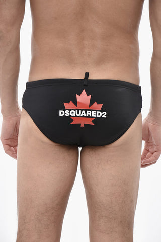 Slip Aus Stretch-Nylon Mit Kontrastierendem Logo
