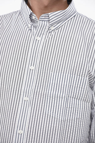 Camicia a Righe con Colletto Button-Down