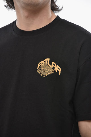 T-Shirt Girocollo PLANET LUKE in Tinta Unita con Logo Stampato