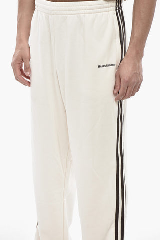 ADIDAS Brushed Cotton-Blend Joggers with Contrasting Side Stripes