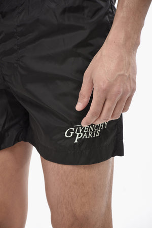 Costume da Bagno Boxer in Nylon con Logo Ricamato