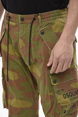 Camouflage Cargo Trousers With Elasticated Waist
